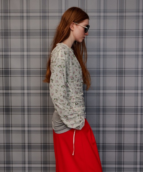 MAISON SPECIAL(メゾンスペシャル)の「Sheer Layered Drape Top/シアーレイヤードドレープトップ(Tシャツ/カットソー・レディース・ブラウン/ホワイト/ブラック・FREE)」の8枚目の写真