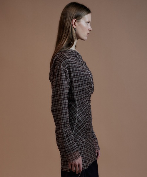 MAISON SPECIAL(メゾンスペシャル)の「Sheer Layered Drape Top/シアーレイヤードドレープトップ(Tシャツ/カットソー・レディース・ブラウン/ホワイト/ブラック・FREE)」の18枚目の写真