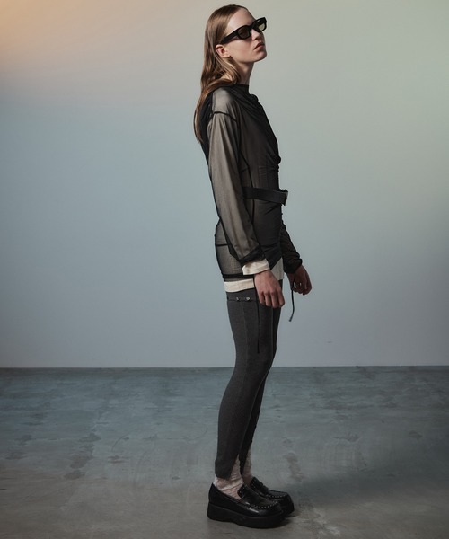MAISON SPECIAL(メゾンスペシャル)の「Sheer Layered Drape Top/シアーレイヤードドレープトップ(Tシャツ/カットソー・レディース・ブラウン/ホワイト/ブラック・FREE)」の22枚目の写真