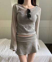 ニットトップススカートセットアップ