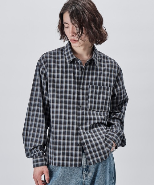 SINSS(シンス)の「Compact check shirt / コンパクトチェックシャツ(シャツ/ブラウス・メンズ・ブラック/ブルー・X-SMALL/SMALL/MEDIUM/LARGE)」の2枚目の写真