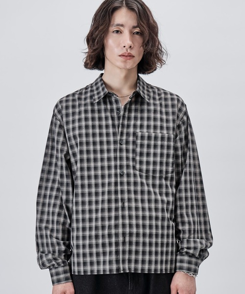 SINSS(シンス)の「Compact check shirt / コンパクトチェックシャツ(シャツ/ブラウス・メンズ・ブラック/ブルー・X-SMALL/SMALL/MEDIUM/LARGE)」の1枚目の写真