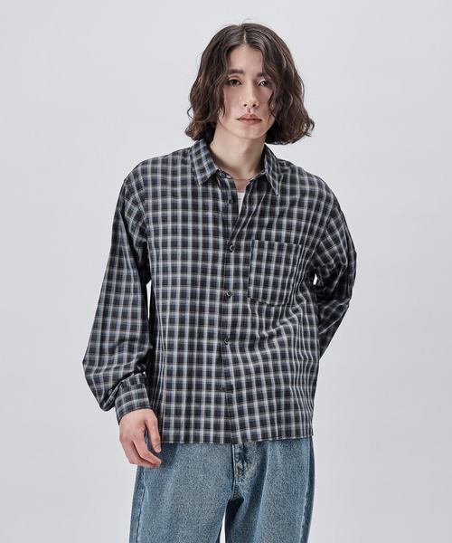SINSS(シンス)の「Compact check shirt / コンパクトチェックシャツ(シャツ/ブラウス・メンズ・ブラック/ブルー・X-SMALL/SMALL/MEDIUM/LARGE)」の6枚目の写真