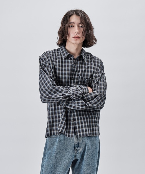 SINSS(シンス)の「Compact check shirt / コンパクトチェックシャツ(シャツ/ブラウス・メンズ・ブラック/ブルー・X-SMALL/SMALL/MEDIUM/LARGE)」の7枚目の写真