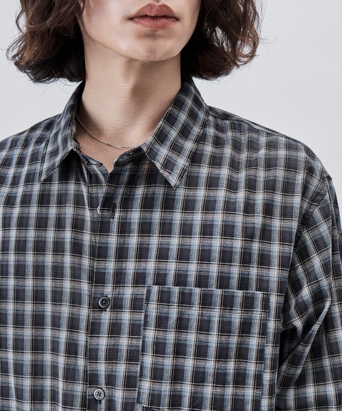SINSS(シンス)の「Compact check shirt / コンパクトチェックシャツ(シャツ/ブラウス・メンズ・ブラック/ブルー・X-SMALL/SMALL/MEDIUM/LARGE)」の8枚目の写真