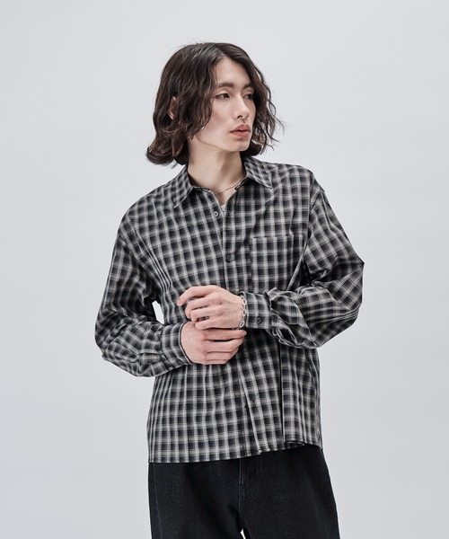 SINSS(シンス)の「Compact check shirt / コンパクトチェックシャツ(シャツ/ブラウス・メンズ・ブラック/ブルー・X-SMALL/SMALL/MEDIUM/LARGE)」の22枚目の写真