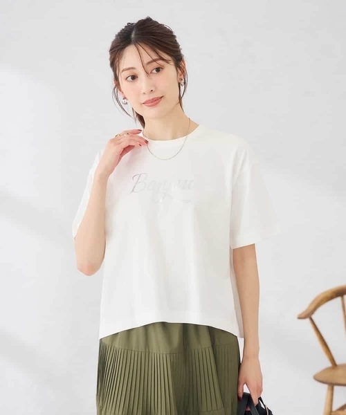 a.v.v（アーヴェヴェ）の「【接触冷感】クロップドロゴTシャツ（Tシャツ/カットソー・レディース・ホワイト/ブラック・38/40/36）」の18枚目の写真