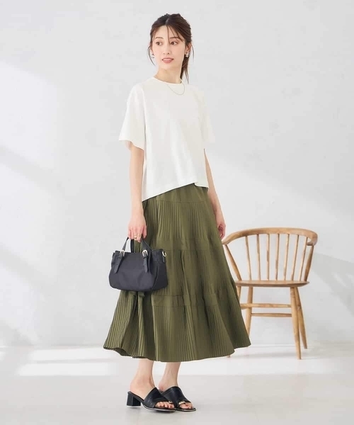 a.v.v（アーヴェヴェ）の「【接触冷感】クロップドロゴTシャツ（Tシャツ/カットソー・レディース・ホワイト/ブラック・38/40/36）」の22枚目の写真