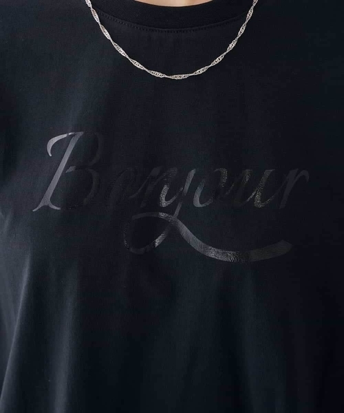 a.v.v（アーヴェヴェ）の「【接触冷感】クロップドロゴTシャツ（Tシャツ/カットソー・レディース・ホワイト/ブラック・38/40/36）」の8枚目の写真