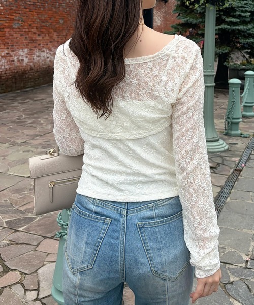 one after another NICE CLAUP(ワンアフターアナザーナイスクラップ)の「【hinano企画】ボレロセットリボントップス(Tシャツ/カットソー・レディース・ピンク/ブラック/ブラウン/オフホワイト・FREE)」の20枚目の写真