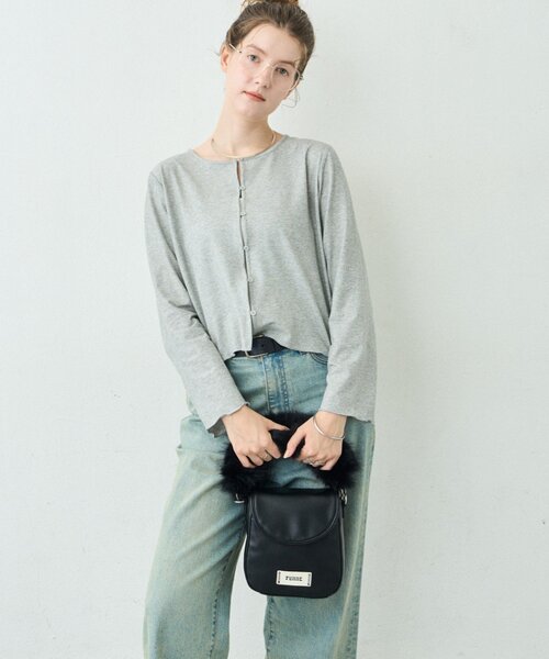 CIAOPANIC TYPY（チャオパニックティピー）の「:【TYNNE.】2WAYファーハンドルラウンドバッグ（ショルダーバッグ・レディース・ブラック/カーキ/キャメル・ONE SIZE）」の5枚目の写真