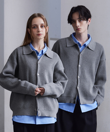 CLEL(�N���C��)�́yCLEL�zBasic Rib Knit Shirt Cardigan / �x�[�V�b�N�l�҂݃j�b�g�V���c�J�[�f�B�K��(�J�[�f�B�K��/�{����)