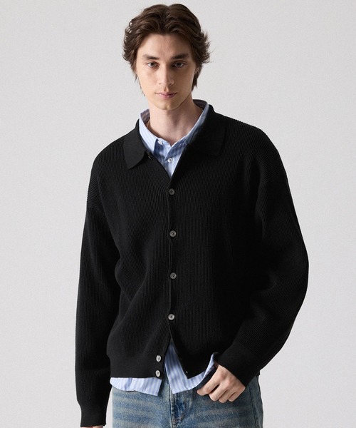 BREATH】BH PATCH KNIT CARDIGAN / ブラック [BR25AW-N3002