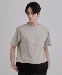 tk.TAKEO KIKUCHI（ティーケータケオキクチ）の「ダッシュラインバイカラーTシャツ（Tシャツ/カットソー）」