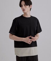 tk.TAKEO KIKUCHI（ティーケータケオキクチ）の「ダッシュラインバイカラーTシャツ（Tシャツ/カットソー）」