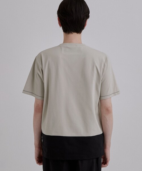tk.TAKEO KIKUCHI(ティーケータケオキクチ)の「ダッシュラインバイカラーTシャツ(Tシャツ/カットソー・メンズ・ブラック/ホワイト/ナチュラル・04/03/02)」の18枚目の写真