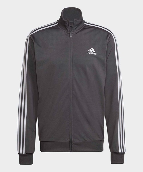 adidas(アディダス)の「PRIMEGREEN エッセンシャルズ 3ストライプス トラックスーツ / Primegreen Essentials 3-Stripes Track Suit / アディダス adidas(ジャージ・メンズ・グレー・SMALL/MEDIUM/LARGE/X-LARGE/XX-LARGE/X-SMALL/XXX-LARGE)」の1枚目の写真