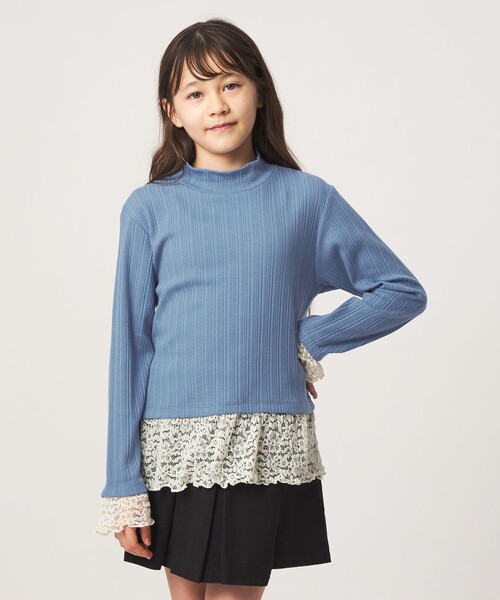 green label relaxing(グリーンレーベルリラクシング)の「チュール レース コンビ プルオーバー / キッズ 140cm-160cm(ニット/セーター・キッズ・ロイヤルブルー・160cm)」の10枚目の写真