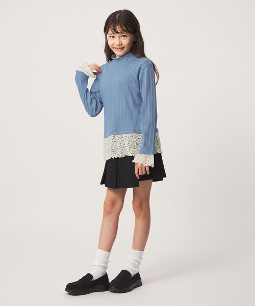 green label relaxing(グリーンレーベルリラクシング)の「チュール レース コンビ プルオーバー / キッズ 140cm-160cm(ニット/セーター・キッズ・ロイヤルブルー・160cm)」の9枚目の写真