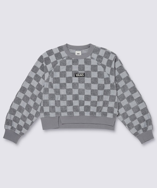 VANS(バンズ)の「ウィメンズ BURNOUT クロップドクルー / BURN OUT CROPPED CREW GREY BIG VN000GNZCSU1(スウェット・レディース・グレー・LARGE/X-LARGE/SMALL/MEDIUM)」の1枚目の写真