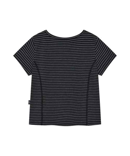 LMR(エルエムアール)の「ストライプスリム半袖TシャツGREY(Tシャツ/カットソー・レディース・チャコールグレー・SMALL/MEDIUM)」の12枚目の写真
