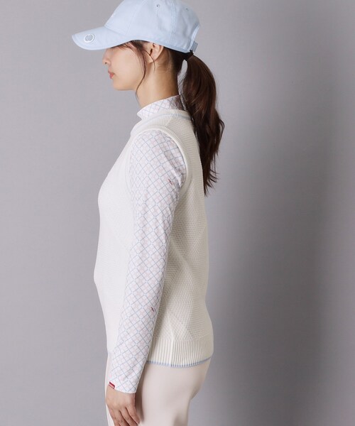 adabat(アダバット)の「シャドーチェックニットベスト(ベスト・レディース・オフホワイト・42/40/38)」の7枚目の写真
