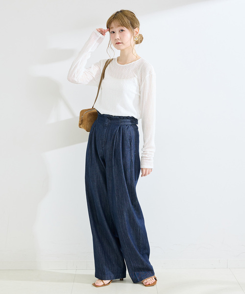 B.C STOCK（ベーセーストック）の「ウォッシャブル / sheerレースtops（Tシャツ/カットソー・レディース・ブラック/ブラウン/ホワイト・FREE）」の11枚目の写真