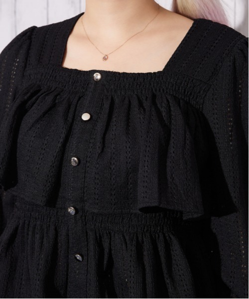 GORGE(ゴージ)の「【待望の長袖ver】カットレース フリルペプラムブラウス|全4色(シャツ/ブラウス・レディース・オフホワイト/ボルドー/ブラック/ブラウン・F)」の21枚目の写真