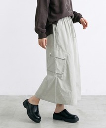 ナイロン風カーゴロングスカート