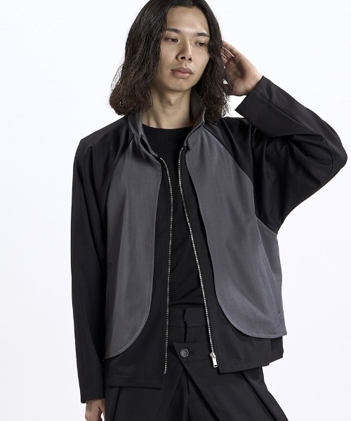 NO ID.(ノーアイディ)の「mj11860- ラップZIP-BLZ ブルゾン(459006-573B)(ブルゾン・メンズ・ブラック×グレー/ブラック・ONE SIZE)」の12枚目の写真