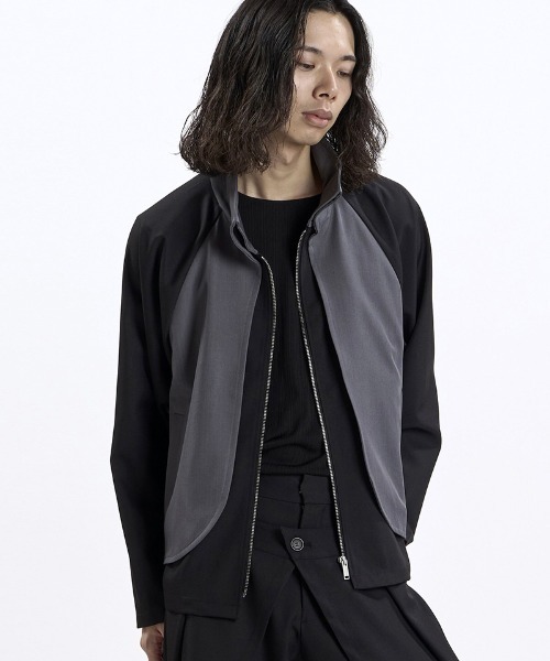 NO ID.(ノーアイディ)の「mj11860- ラップZIP-BLZ ブルゾン(459006-573B)(ブルゾン・メンズ・ブラック×グレー/ブラック・ONE SIZE)」の13枚目の写真