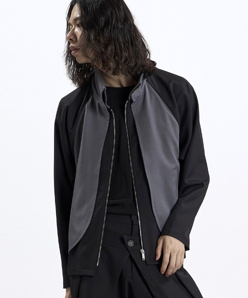 NO ID.(ノーアイディ)の「mj11860- ラップZIP-BLZ ブルゾン(459006-573B)(ブルゾン・メンズ・ブラック×グレー/ブラック・ONE SIZE)」の14枚目の写真