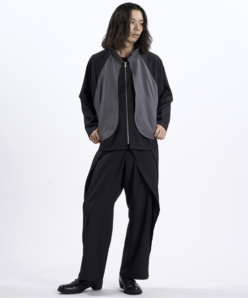 NO ID.(ノーアイディ)の「mj11860- ラップZIP-BLZ ブルゾン(459006-573B)(ブルゾン・メンズ・ブラック×グレー/ブラック・ONE SIZE)」の15枚目の写真