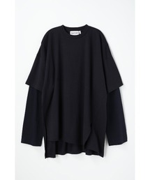 layered sheer long-sleeves t-shirt