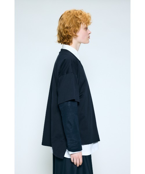 nagonstans(ナゴンスタンス)の「layered sheer long-sleeves t-shirt(Tシャツ/カットソー・レディース・ダークネイビー/ホワイト・MEDIUM)」の6枚目の写真