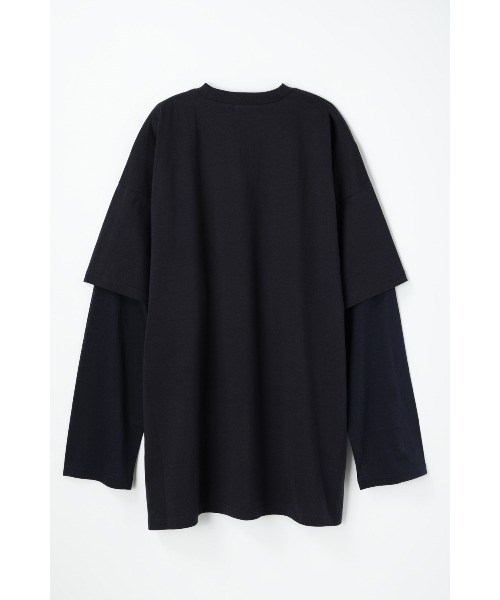 nagonstans(ナゴンスタンス)の「layered sheer long-sleeves t-shirt(Tシャツ/カットソー・レディース・ダークネイビー/ホワイト・MEDIUM)」の9枚目の写真
