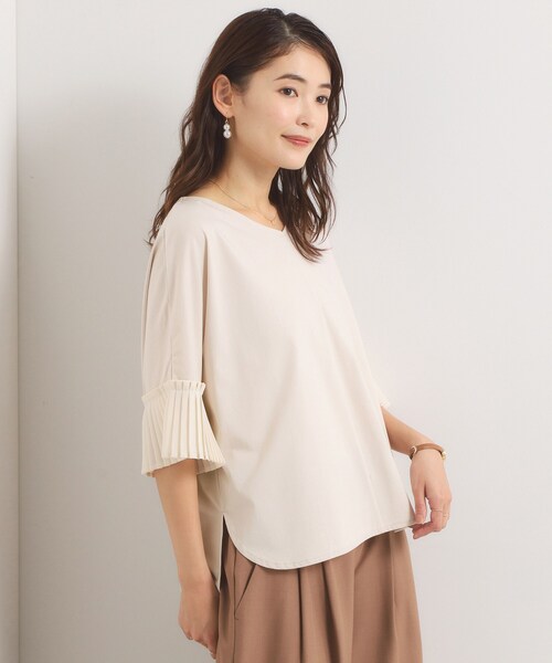 ITS'DEMO(イッツデモ)の「袖口プリーツプルオーバー(Tシャツ/カットソー・レディース・ブラック/アイボリー/ブルー系その他・00)」の8枚目の写真