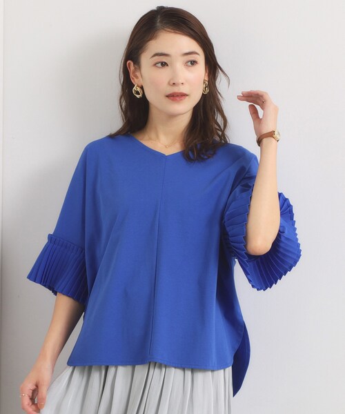 ITS'DEMO(イッツデモ)の「袖口プリーツプルオーバー(Tシャツ/カットソー・レディース・ブラック/アイボリー/ブルー系その他・00)」の11枚目の写真