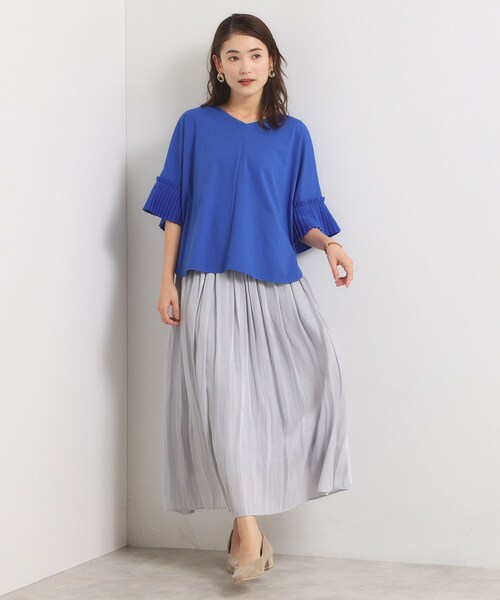 ITS'DEMO(イッツデモ)の「袖口プリーツプルオーバー(Tシャツ/カットソー・レディース・ブラック/アイボリー/ブルー系その他・00)」の13枚目の写真