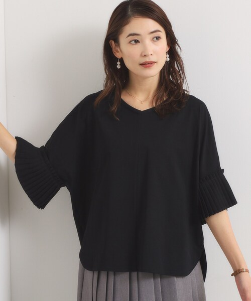 ITS'DEMO(イッツデモ)の「袖口プリーツプルオーバー(Tシャツ/カットソー・レディース・ブラック/アイボリー/ブルー系その他・00)」の15枚目の写真