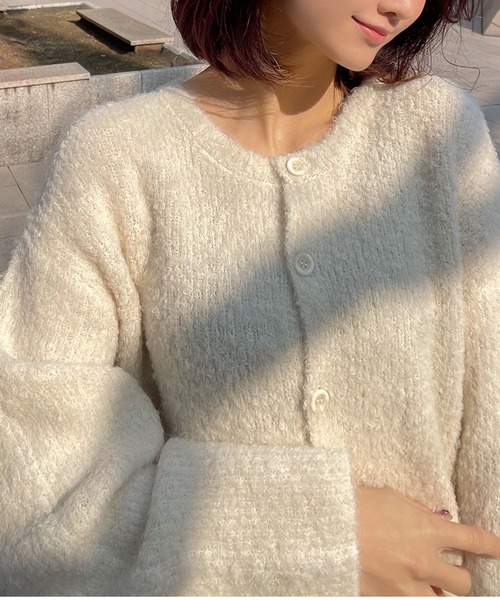 Human 2nd Occasion(ヒューマンセカンドオケージョン)の「ブークレーニット カーディガン(カーディガン/ボレロ・レディース・オフホワイト・FREE)」の2枚目の写真