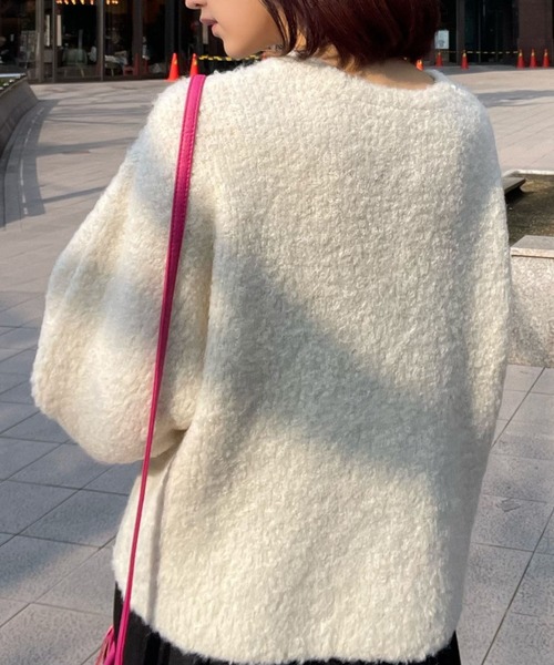 Human 2nd Occasion(ヒューマンセカンドオケージョン)の「ブークレーニット カーディガン(カーディガン/ボレロ・レディース・オフホワイト・FREE)」の10枚目の写真