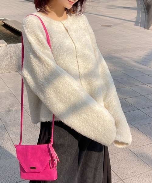 Human 2nd Occasion(ヒューマンセカンドオケージョン)の「ブークレーニット カーディガン(カーディガン/ボレロ・レディース・オフホワイト・FREE)」の6枚目の写真