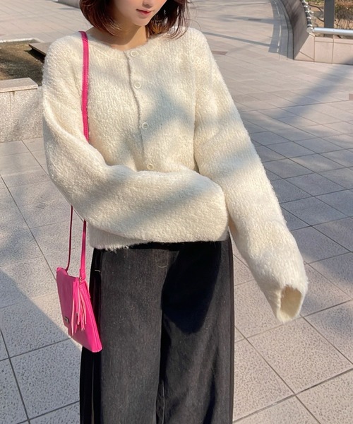 Human 2nd Occasion(ヒューマンセカンドオケージョン)の「ブークレーニット カーディガン(カーディガン/ボレロ・レディース・オフホワイト・FREE)」の7枚目の写真