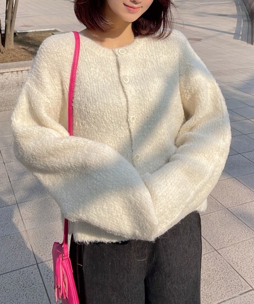 Human 2nd Occasion(ヒューマンセカンドオケージョン)の「ブークレーニット カーディガン(カーディガン/ボレロ・レディース・オフホワイト・FREE)」の8枚目の写真
