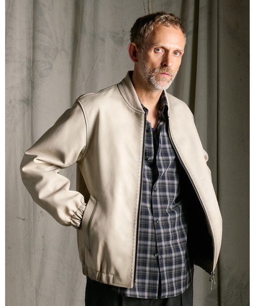 wjk（ダヴルジェイケイ）の「lamb leather bomber jacket（ブルゾン・メンズ・ブラック/ベージュ・X-LARGE/LARGE/MEDIUM/SMALL）」の2枚目の写真