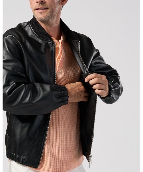 wjk（ダヴルジェイケイ）の「lamb leather bomber jacket（ブルゾン・メンズ・ブラック/ベージュ・X-LARGE/LARGE/MEDIUM/SMALL）」の12枚目の写真