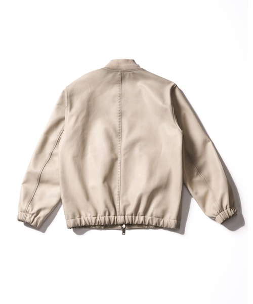 wjk（ダヴルジェイケイ）の「lamb leather bomber jacket（ブルゾン・メンズ・ブラック/ベージュ・X-LARGE/LARGE/MEDIUM/SMALL）」の4枚目の写真