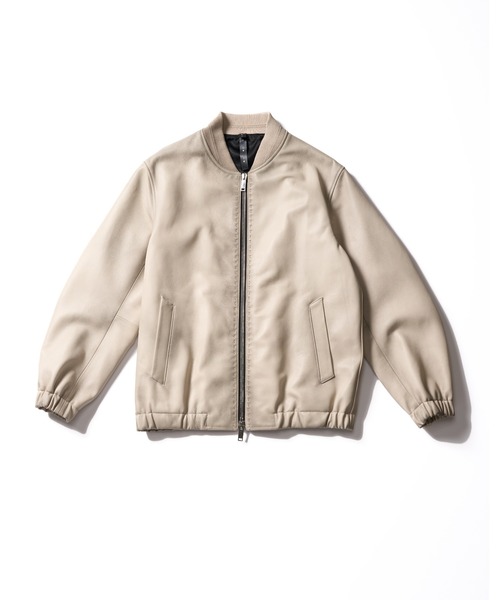 wjk（ダヴルジェイケイ）の「lamb leather bomber jacket（ブルゾン・メンズ・ブラック/ベージュ・X-LARGE/LARGE/MEDIUM/SMALL）」の3枚目の写真
