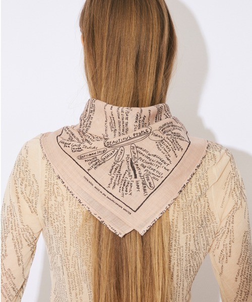 beautiful people(ビューティフルピープル)の「mind map sheer jersey tight-fit crew neck top(Tシャツ/カットソー・レディース・ベージュ/ブルーグリーン・38)」の5枚目の写真